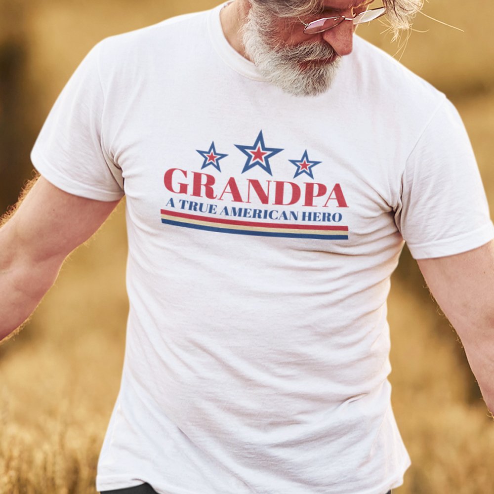 Grandpa A True American Hero Men's Organic Tee