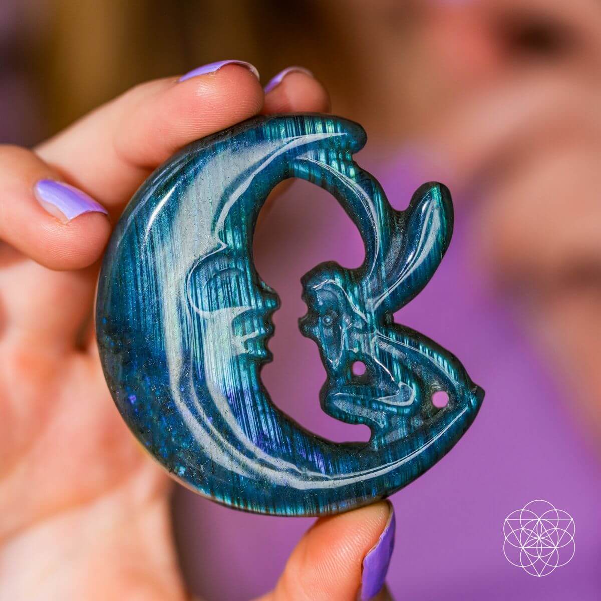 I Am Reborn - Labradorite Carving of Transformation / Rebirth Frequency - Navigating Shadows