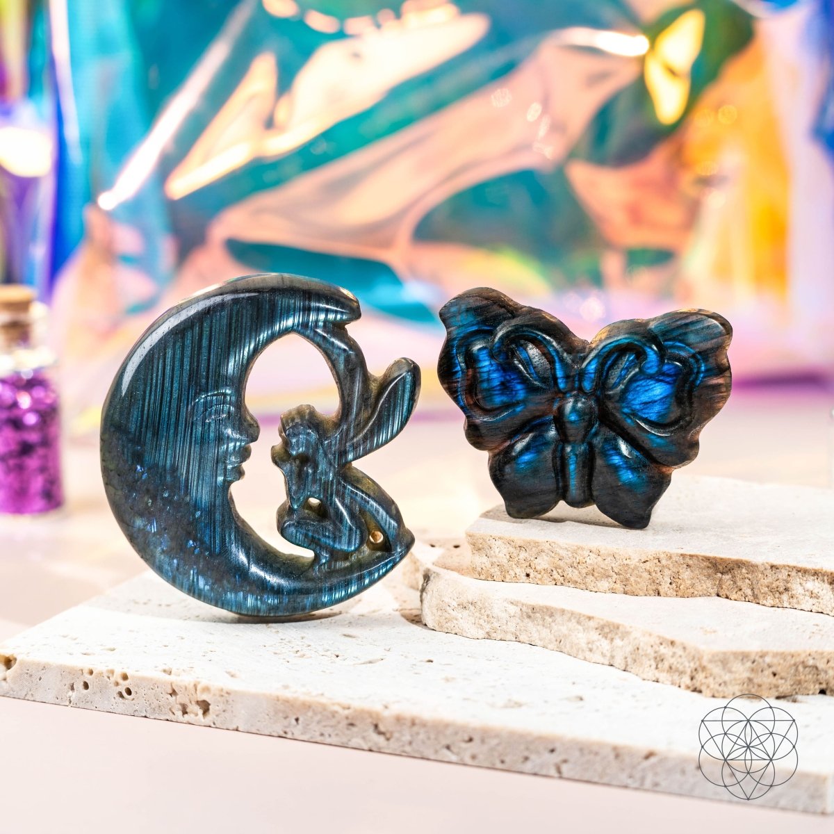 I Am Reborn - Labradorite Carving of Transformation / Rebirth Frequency - Navigating Shadows